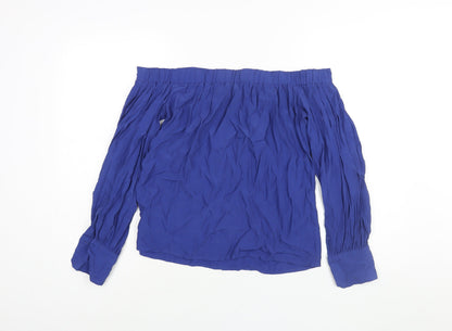 Womens UK Size 10 Warehouse Blue Basic Blouse