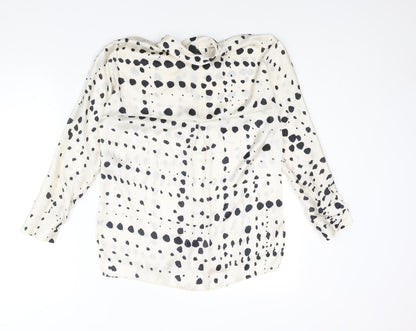 Womens UK Size 8 Topshop Ivory Basic Button-Up
