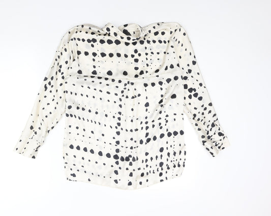 Womens UK Size 8 Topshop Ivory Basic Button-Up