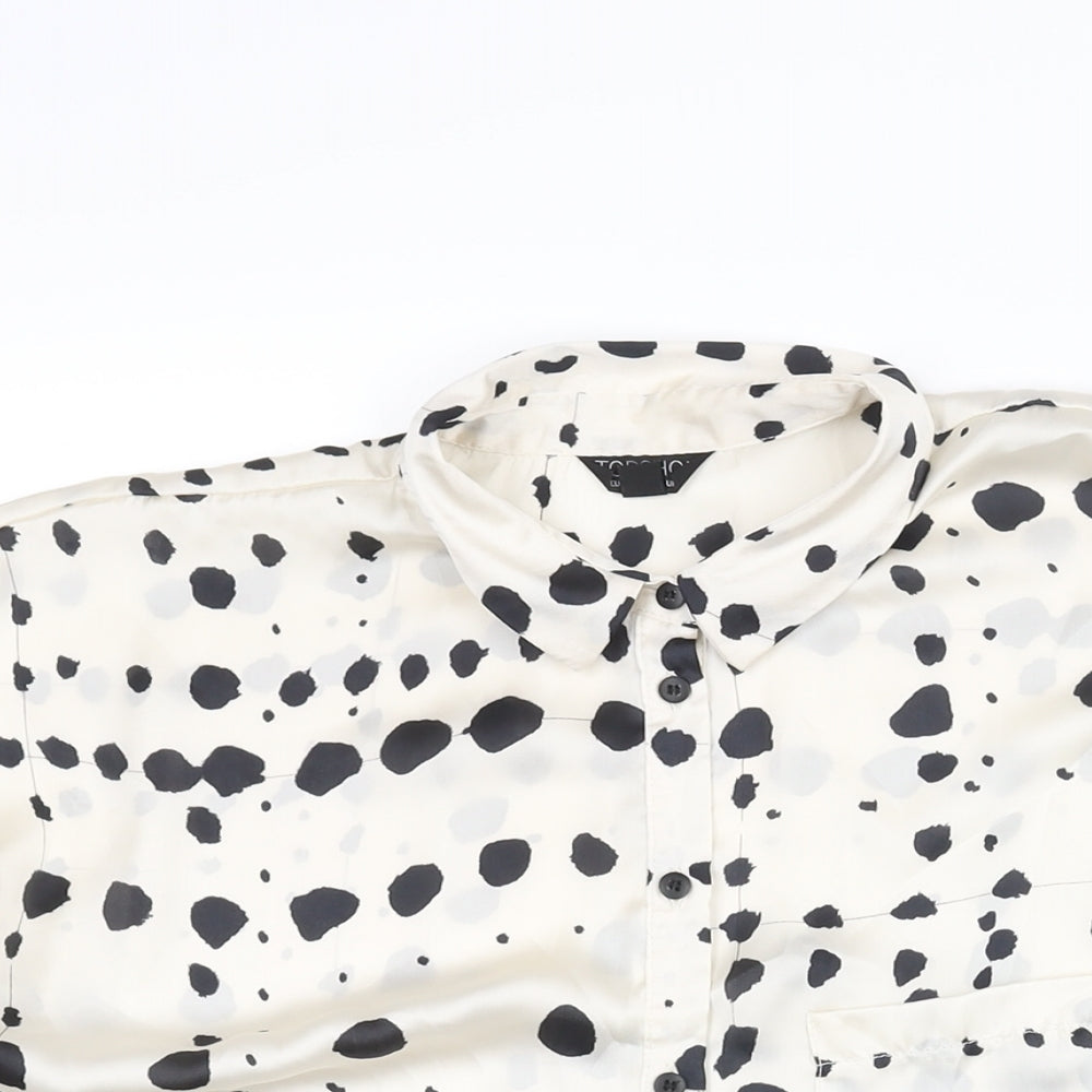 Womens UK Size 8 Topshop Ivory Basic Button-Up