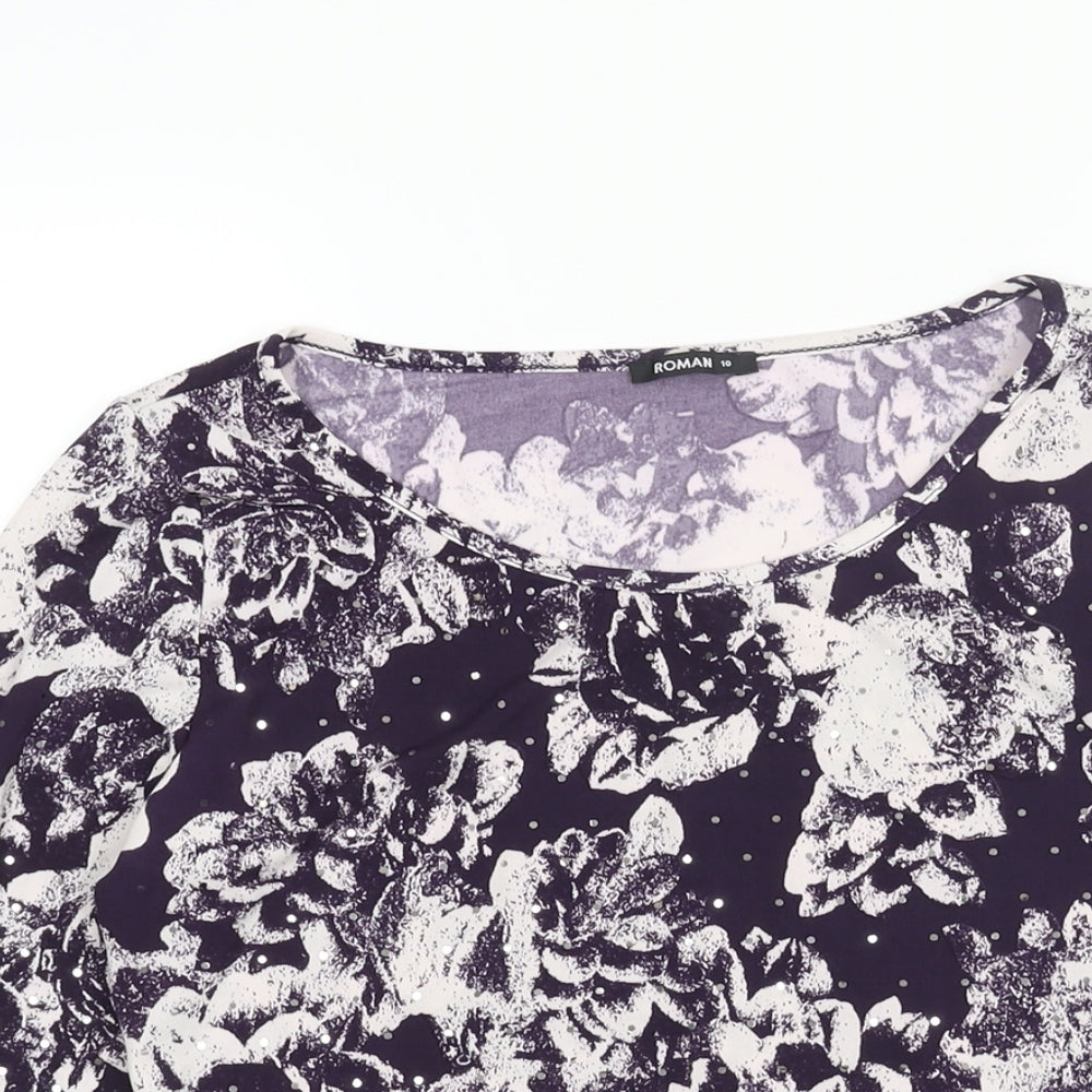 Womens UK Size 10 Roman Purple Basic Blouse