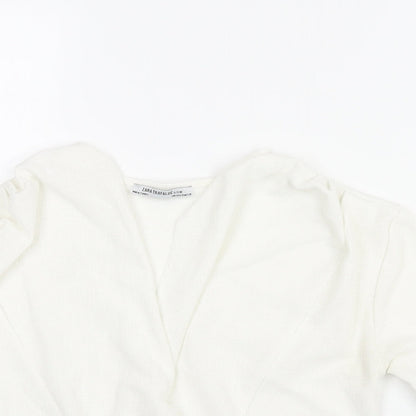 Womens UK Size S Zara White Basic Blouse