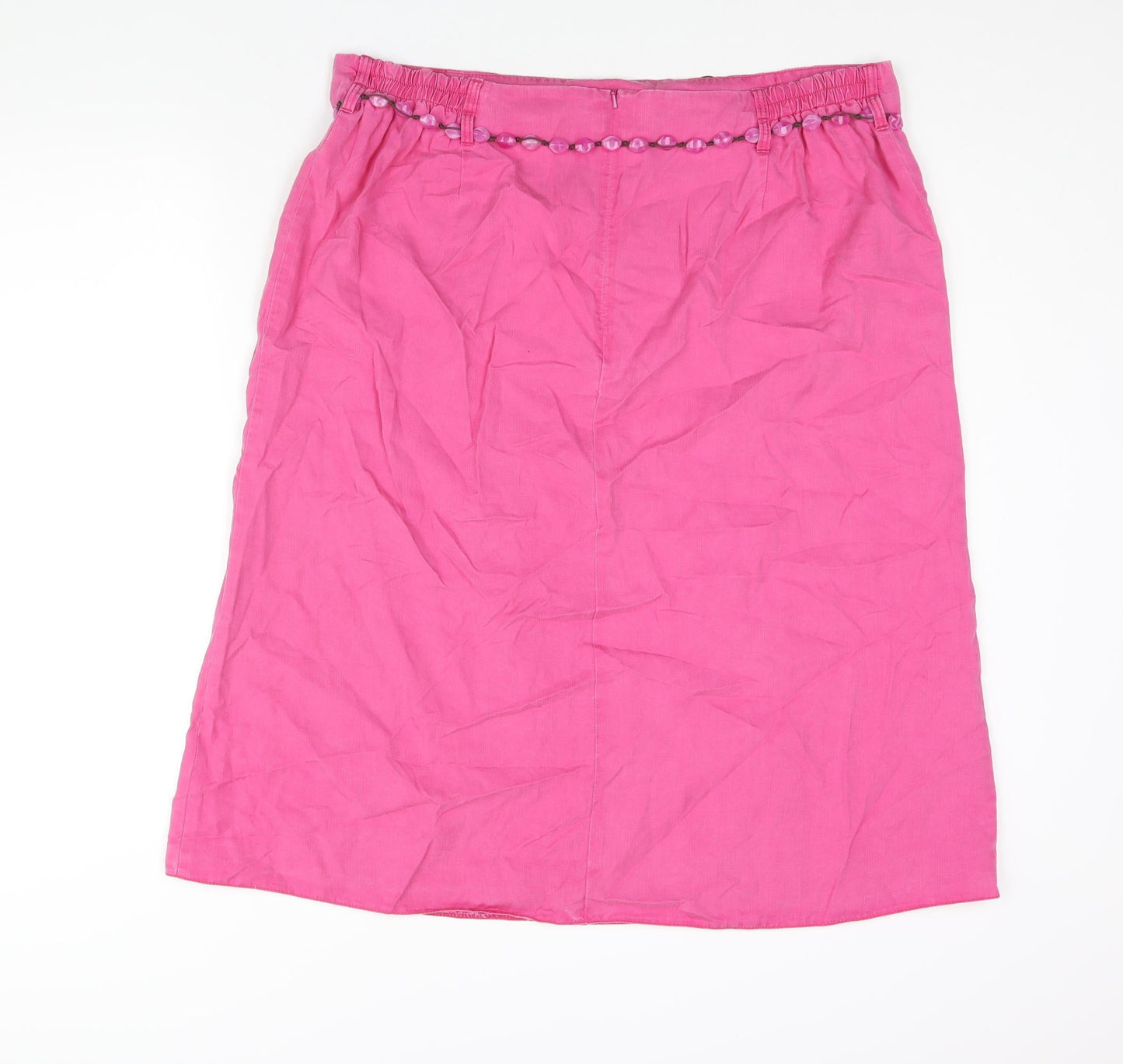 Ann Harvey Womens Pink Lyocell Straight & Pencil Skirt Size 20 Zip - Beaded Belt