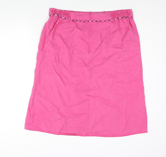 Ann Harvey Womens Pink Lyocell Straight & Pencil Skirt Size 20 Zip - Beaded Belt