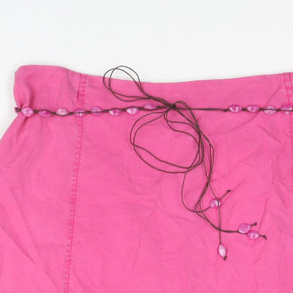 Ann Harvey Womens Pink Lyocell Straight & Pencil Skirt Size 20 Zip - Beaded Belt
