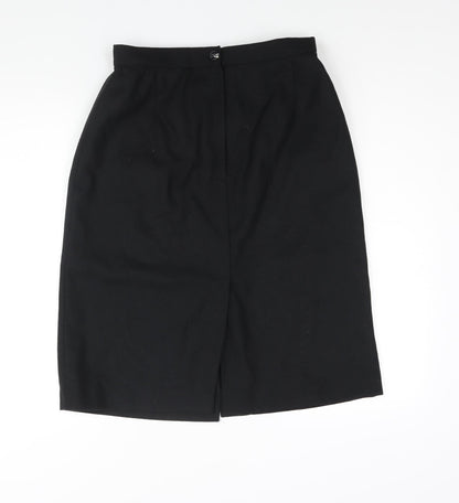 Littlewoods Womens Black Polyester Straight & Pencil Skirt Size 16 Zip