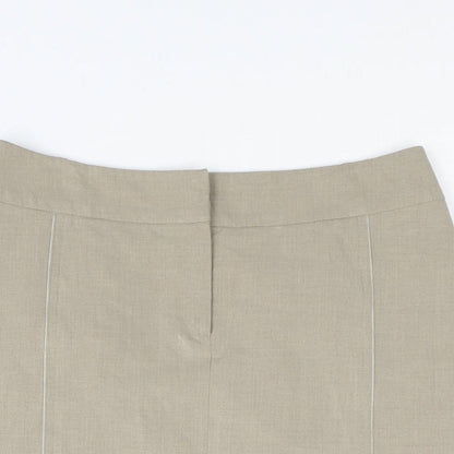 Per Una Womens Beige Polyester Straight & Pencil Skirt Size 12 Zip
