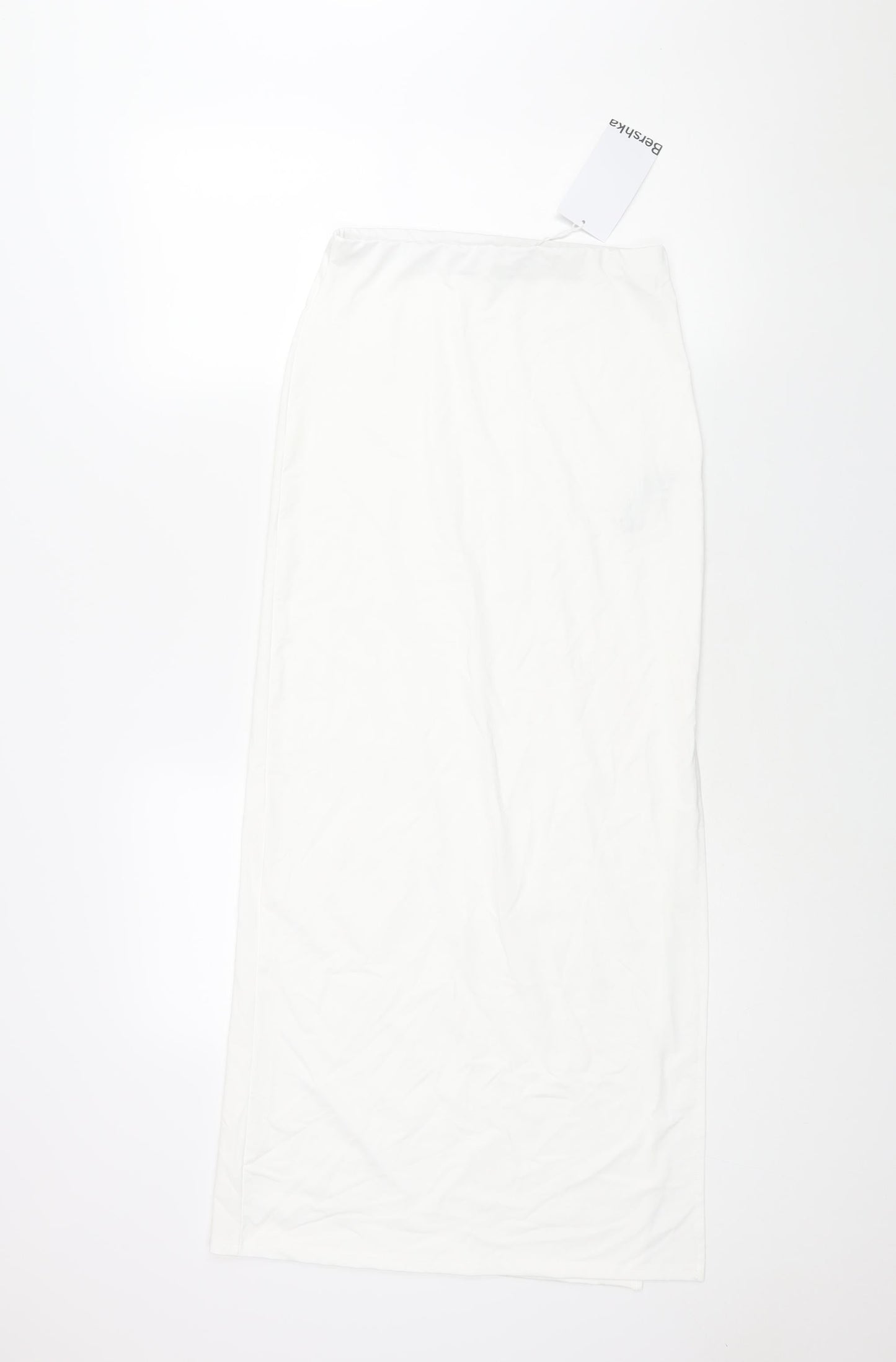Bershka Womens White Polyamide Maxi Skirt Size S - Side Slit