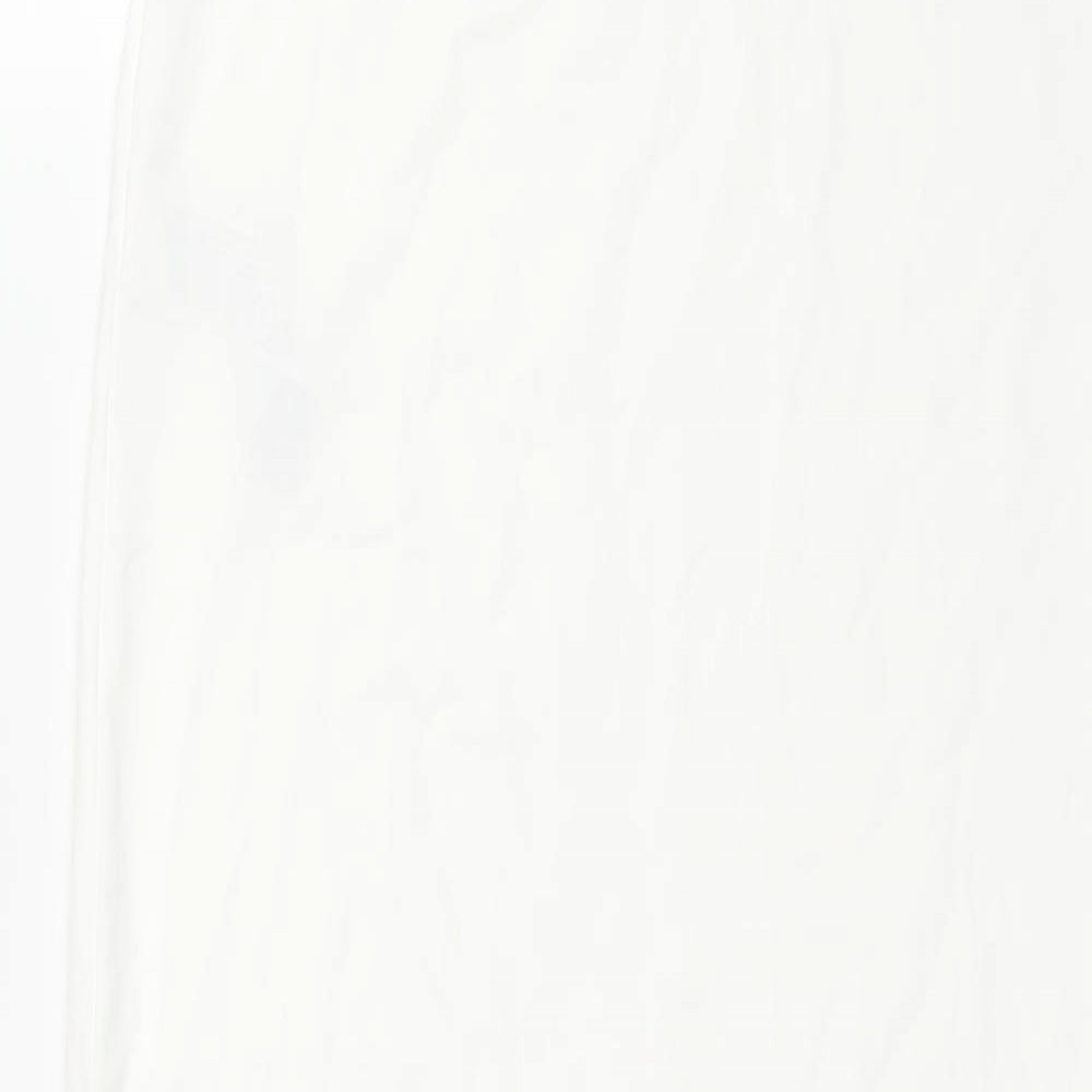 Bershka Womens White Polyamide Maxi Skirt Size S - Side Slit