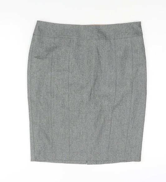 NEXT Womens Grey Polyester Straight & Pencil Skirt Size 14 Zip