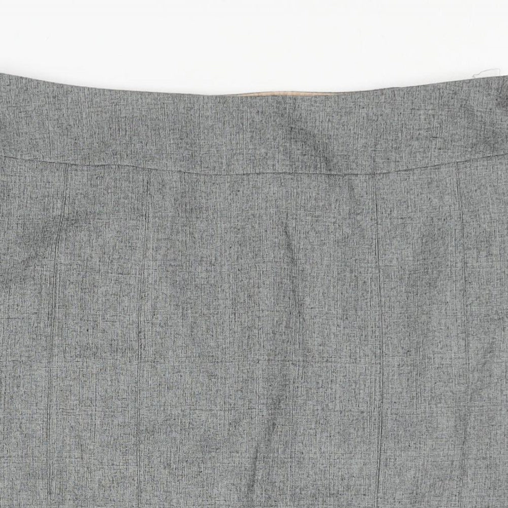 NEXT Womens Grey Polyester Straight & Pencil Skirt Size 14 Zip