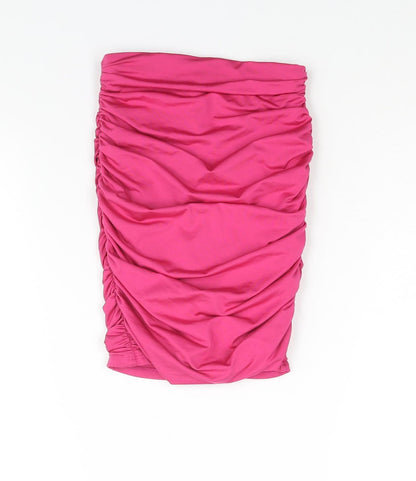 Oh Polly Womens Pink Polyester Bandage Skirt Size 6 - Rouched