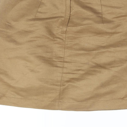 H&M Womens Brown Polyester A-Line Skirt Size 8 Zip