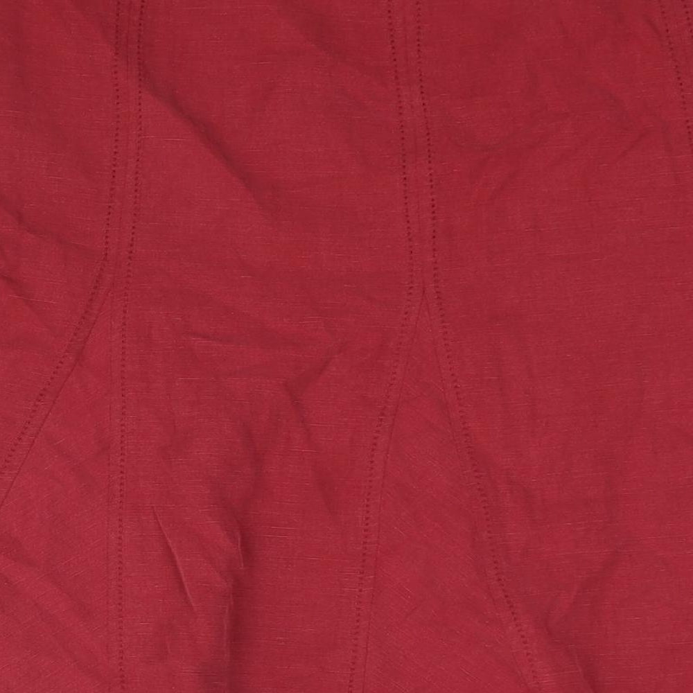 Marks and Spencer Womens Red Lyocell A-Line Skirt Size 16 Zip