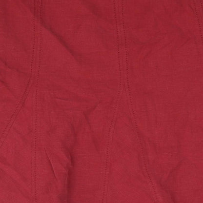 Marks and Spencer Womens Red Lyocell A-Line Skirt Size 16 Zip
