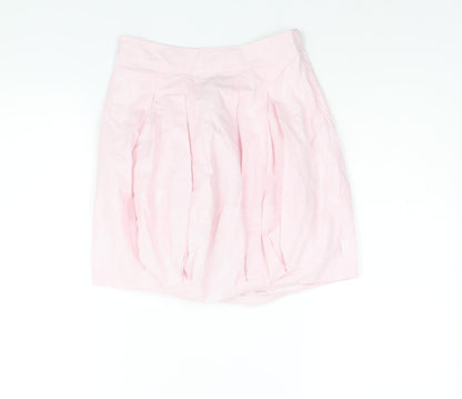 Lottum Womens Pink Striped Polyester Mini Skirt Size 8 Zip