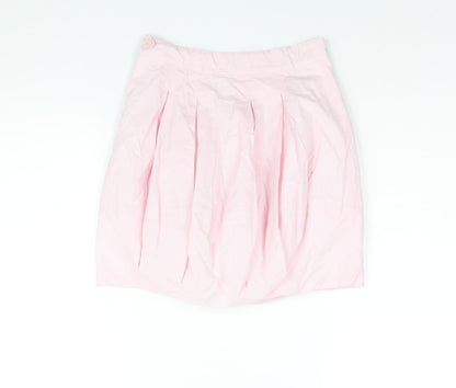 Lottum Womens Pink Striped Polyester Mini Skirt Size 8 Zip