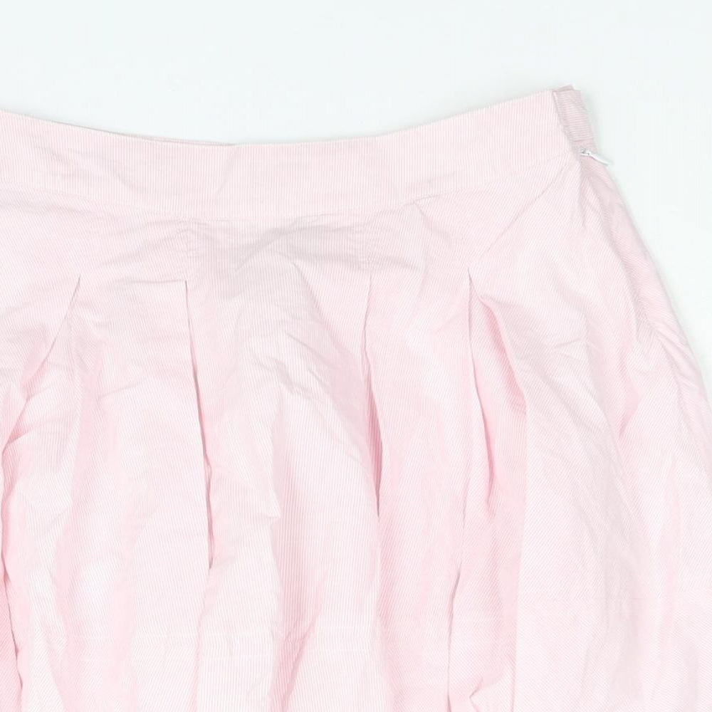 Lottum Womens Pink Striped Polyester Mini Skirt Size 8 Zip