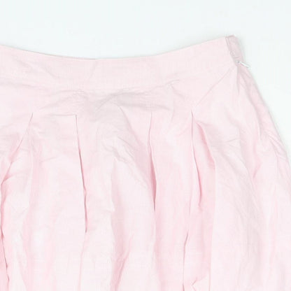 Lottum Womens Pink Striped Polyester Mini Skirt Size 8 Zip