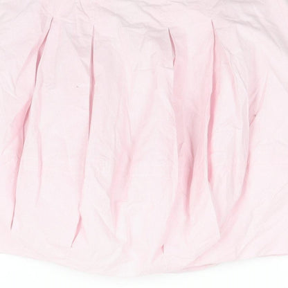 Lottum Womens Pink Striped Polyester Mini Skirt Size 8 Zip