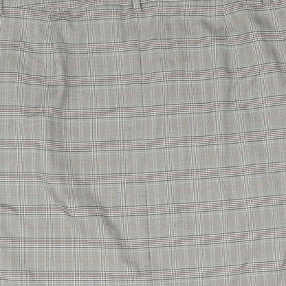 Marks and Spencer Womens Grey Check Polyester Straight & Pencil Skirt Size 18 Zip