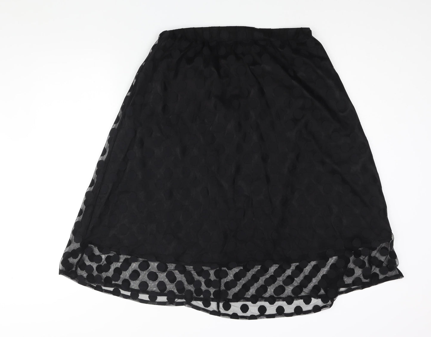 Numph Womens Black Polka Dot Polyamide A-Line Skirt Size 14