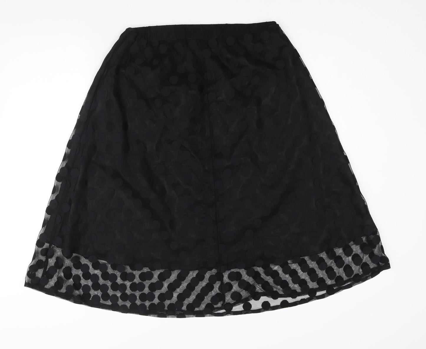 Numph Womens Black Polka Dot Polyamide A-Line Skirt Size 14