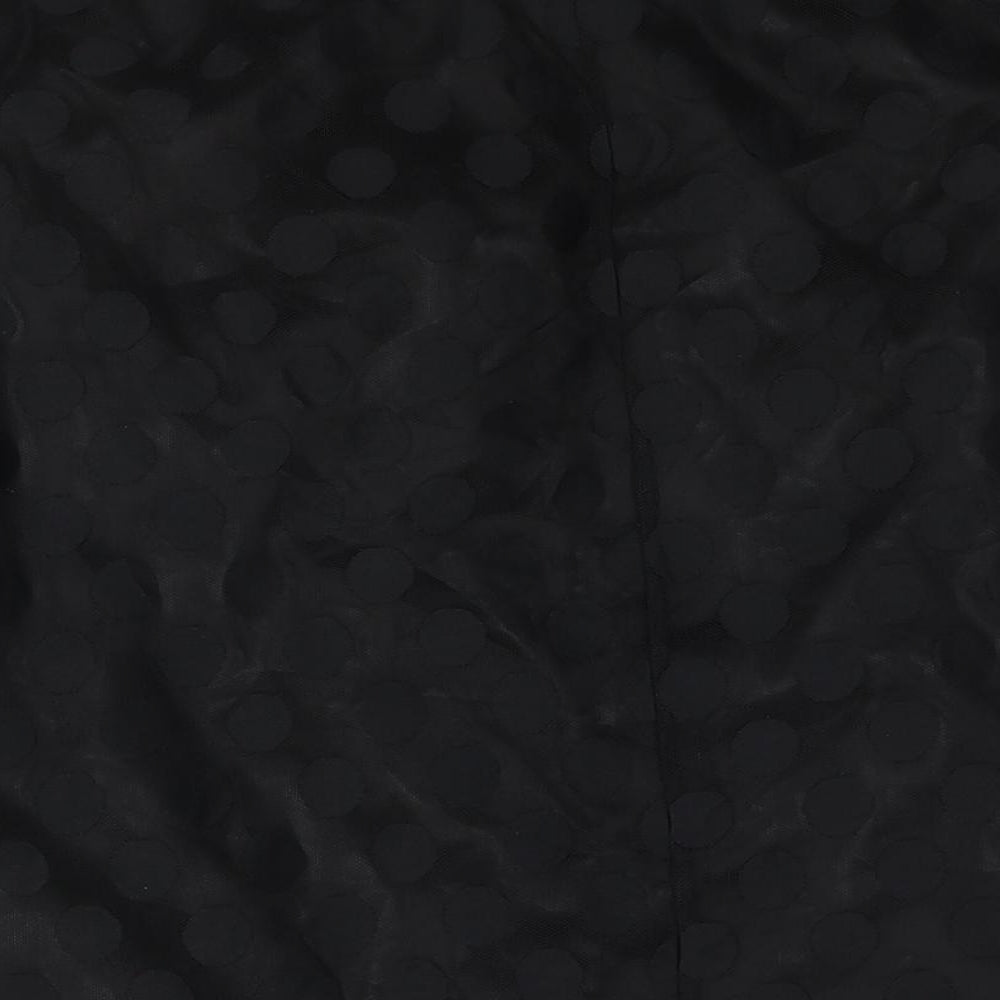 Numph Womens Black Polka Dot Polyamide A-Line Skirt Size 14