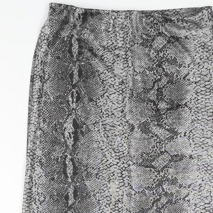 Passion Womens Silver Animal Print Polyester Straight & Pencil Skirt Size 10 - Snake Print