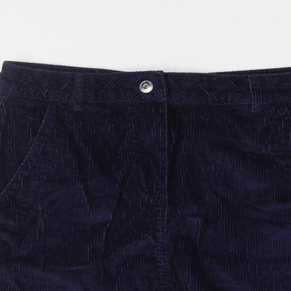 NEXT Womens Blue Cotton Mini Skirt Size 12 Zip