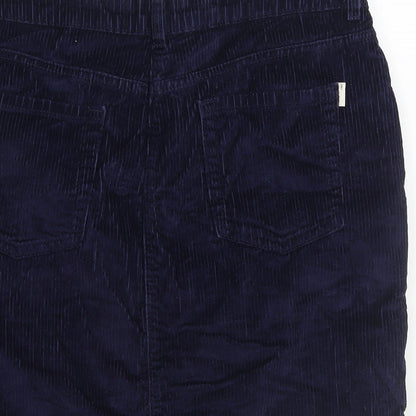 NEXT Womens Blue Cotton Mini Skirt Size 12 Zip
