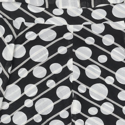 Debenhams Womens Black Polka Dot Polyester Flare Skirt Size 12 Zip - Belted