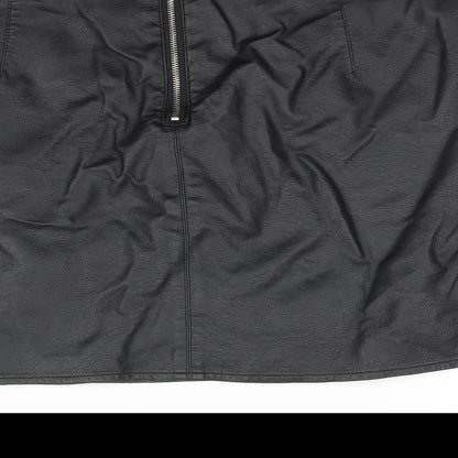 Glassons Womens Black Polyurethane A-Line Skirt Size 10 Zip
