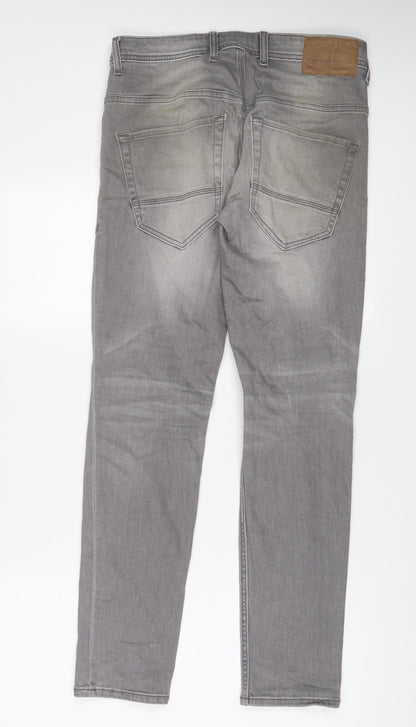 Burton Mens Grey Cotton Skinny Jeans Size 28 in L30 in Regular Zip - Pockets