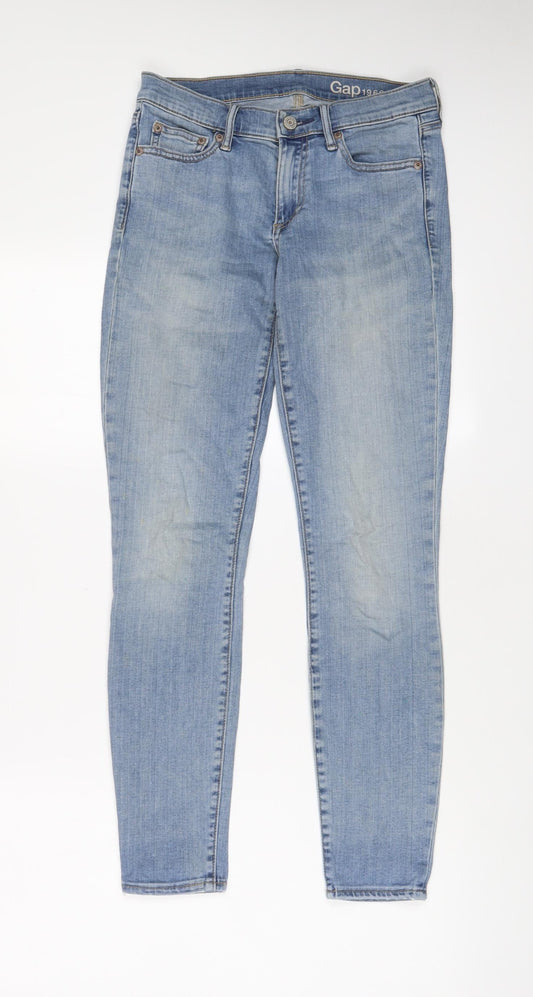 Gap Womens Blue Cotton Skinny Jeans Size 26 in L28 in Regular Zip - Pockets