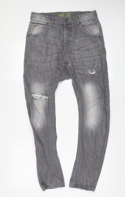 Denim & Co. Mens Grey Cotton Tapered Jeans Size 30 in L30 in Regular Zip - Arc Leg