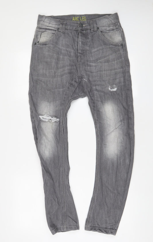 Denim & Co. Mens Grey Cotton Tapered Jeans Size 30 in L30 in Regular Zip - Arc Leg