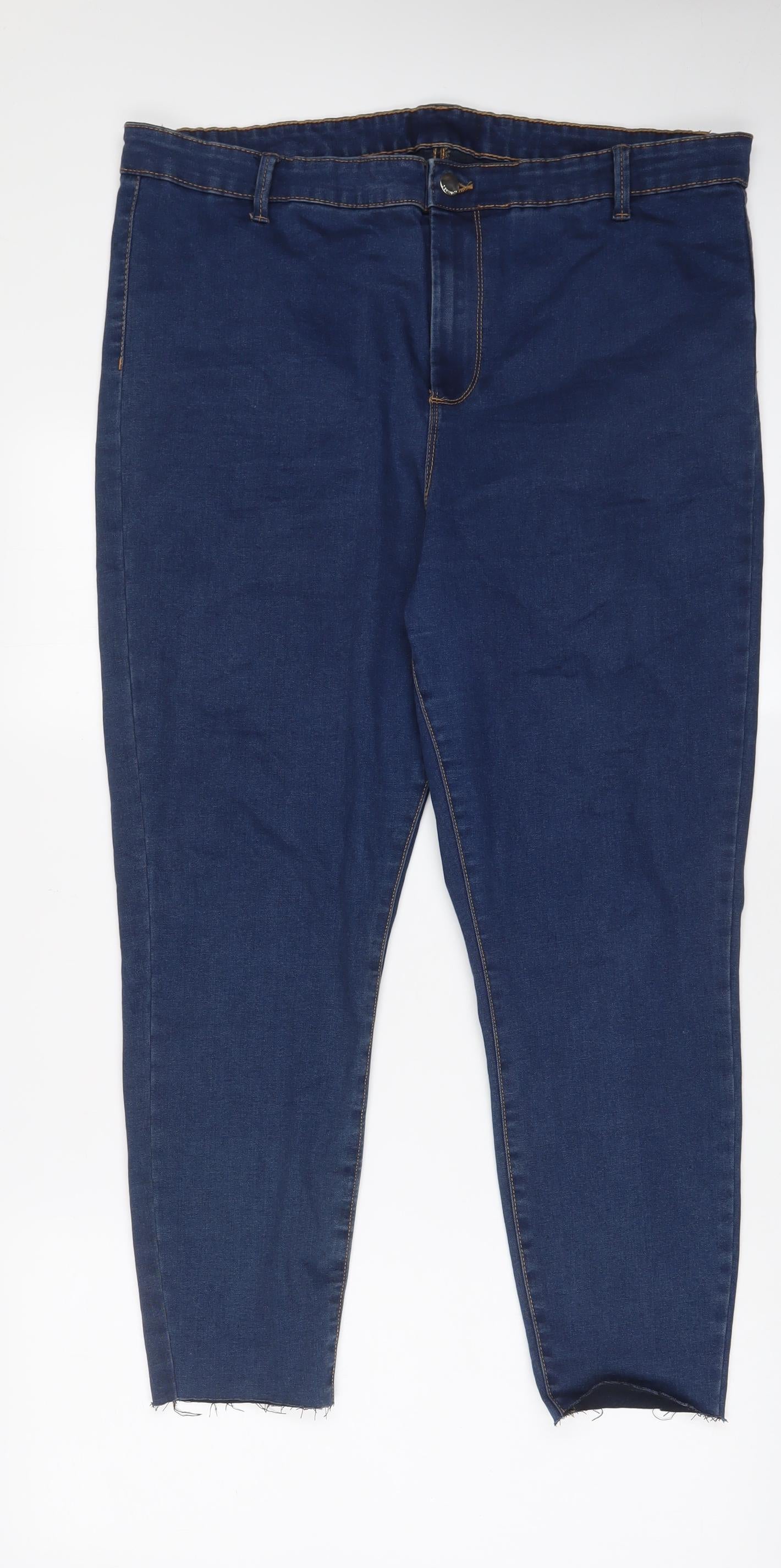 Denim & Co. Womens Blue Cotton Skinny Jeans Size 38 in L28 in Regular Zip