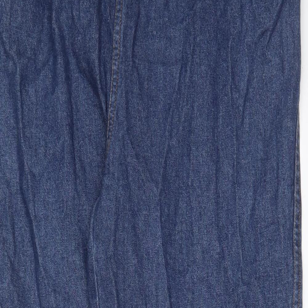 Rebecca Malone Womens Blue Cotton Straight Jeans Size M L28 in Regular - Elasticated waist