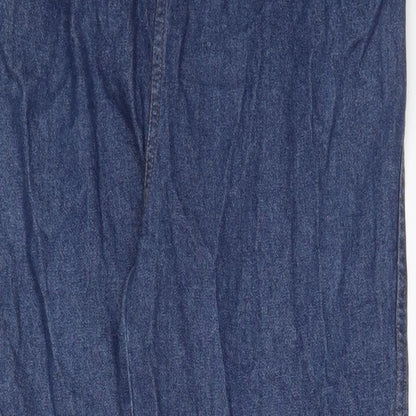 Rebecca Malone Womens Blue Cotton Straight Jeans Size M L28 in Regular - Elasticated waist