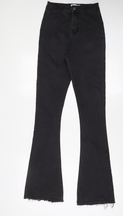 Both from belief Womens Grey Cotton Flared Jeans Size 6 L31 in Regular Zip - Pockets