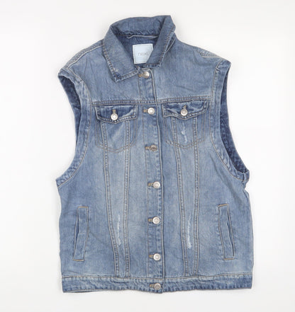 NEXT Girls Blue Gilet Jacket Size 12 Years Button - Pockets