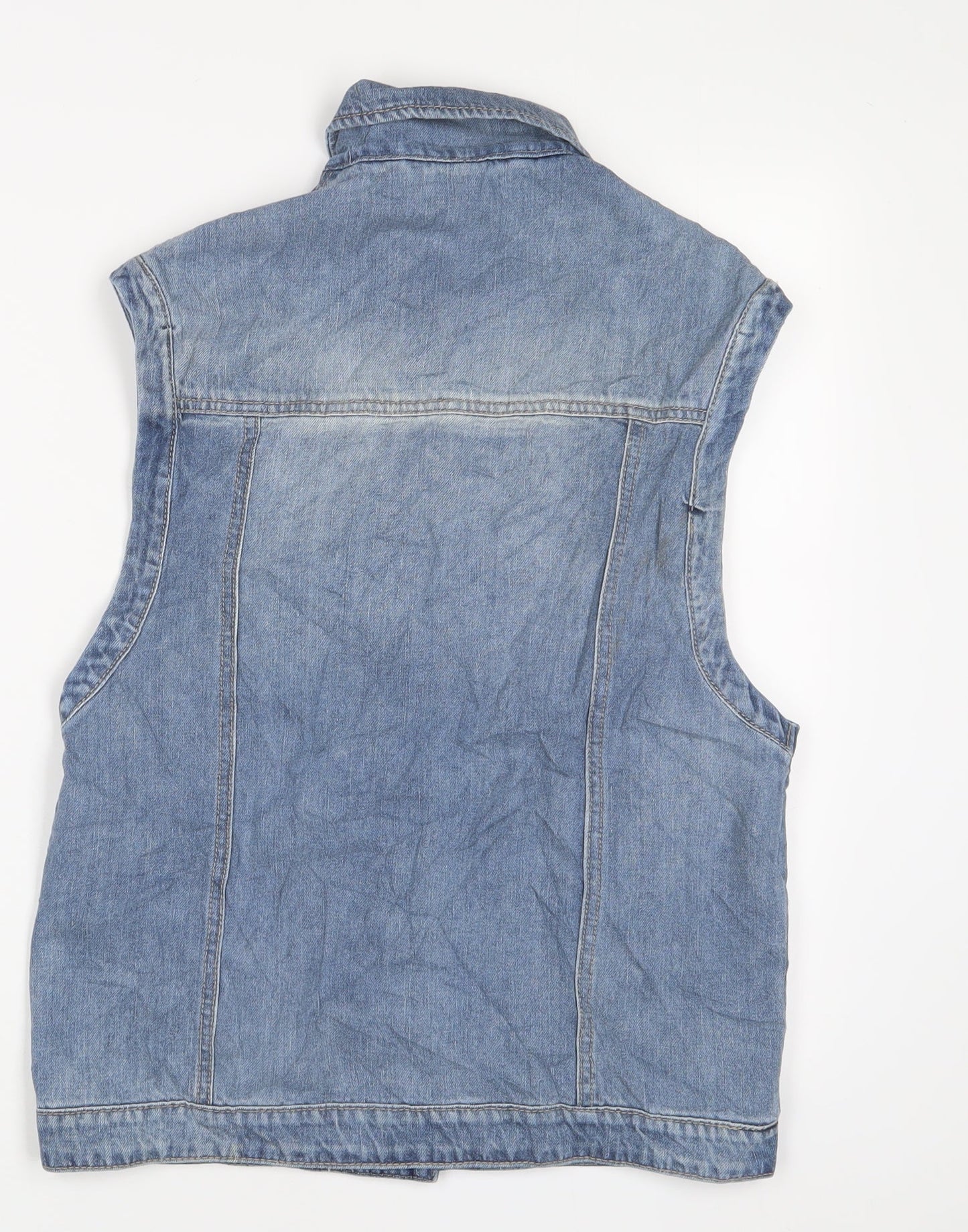 NEXT Girls Blue Gilet Jacket Size 12 Years Button - Pockets