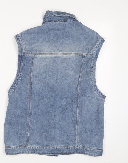 NEXT Girls Blue Gilet Jacket Size 12 Years Button - Pockets