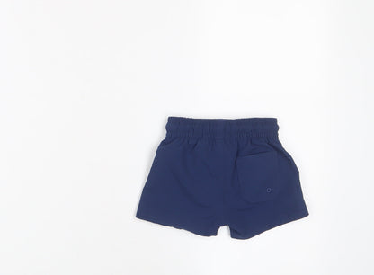 Marks and Spencer Boys Blue Polyester Cropped Trousers Size 0-3 Months Drawstring - Swim shorts