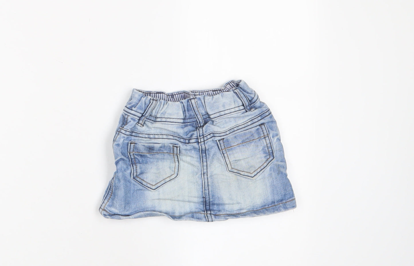 NEXT Girls Blue Cotton A-Line Skirt Size 12-18 Months Button