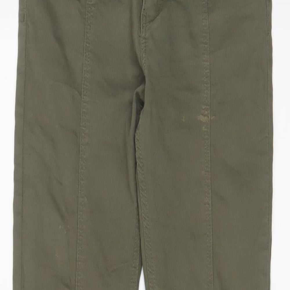 H&M Girls Green Cotton Skinny Jeans Size 12-13 Years L28 in Regular Zip - Zip Pockets