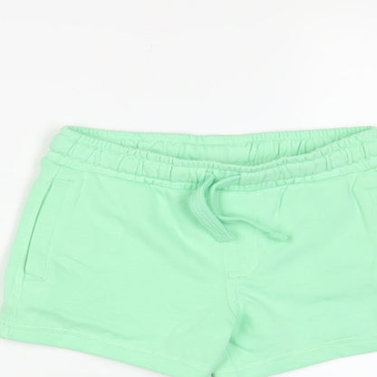 Marks and Spencer Boys Green Cotton Sweat Shorts Size 2-3 Years Regular Drawstring - Pockets