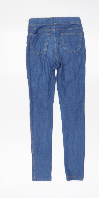 H&M Girls Blue Cotton Skinny Jeans Size 10-11 Years L25 in Regular Pullover