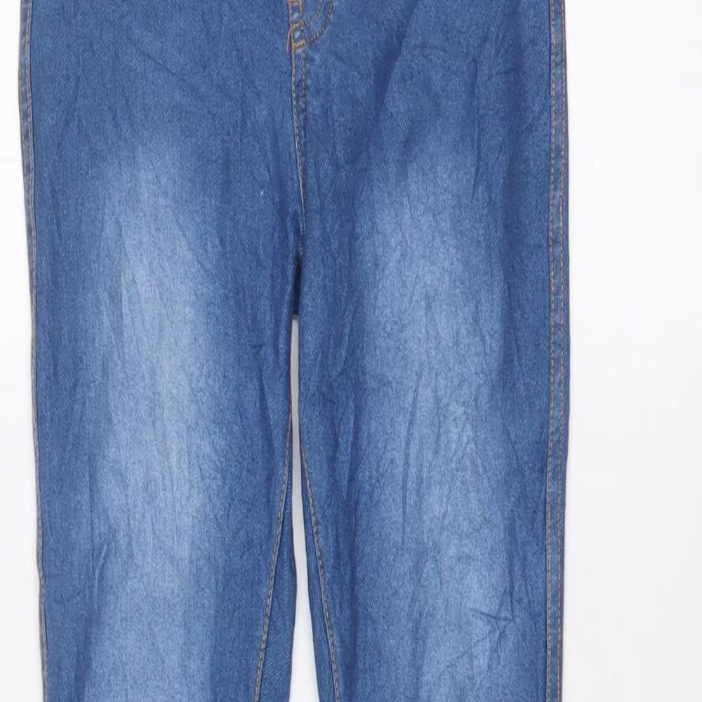 H&M Girls Blue Cotton Skinny Jeans Size 10-11 Years L25 in Regular Pullover